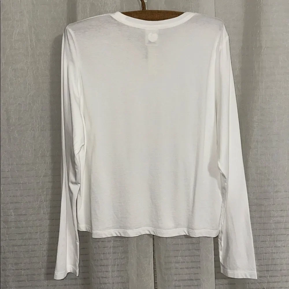 PINK VS XL White Classic Crewneck Long Sleeve Lightweight Tee